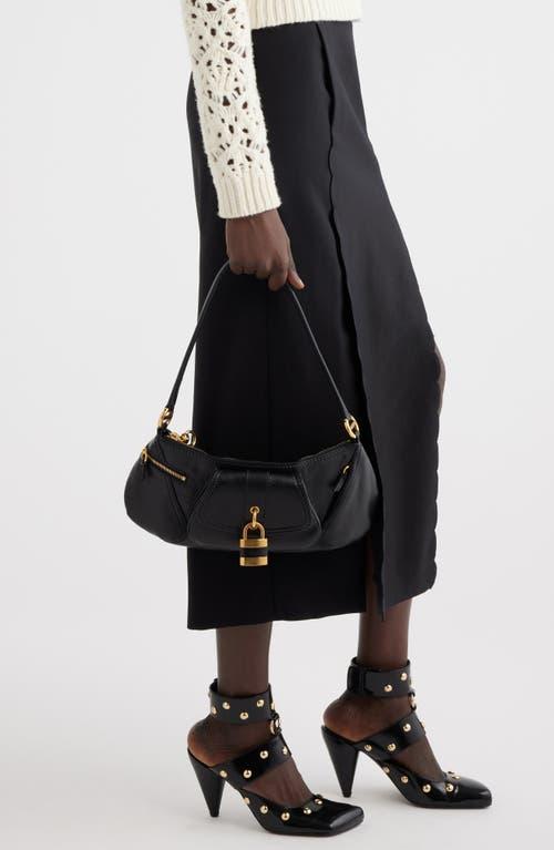 CHLOÉ The 99 Embellished Textured-leather Shoulder Bag In Black Product Image