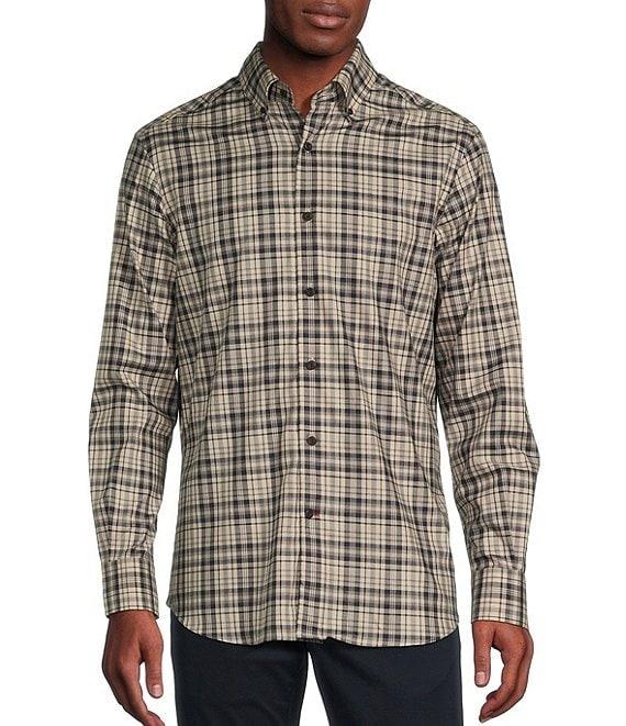 Cremieux Blue Label Long Sleeve Button Down Mid Plaid Heather Twill Woven Shirt Product Image