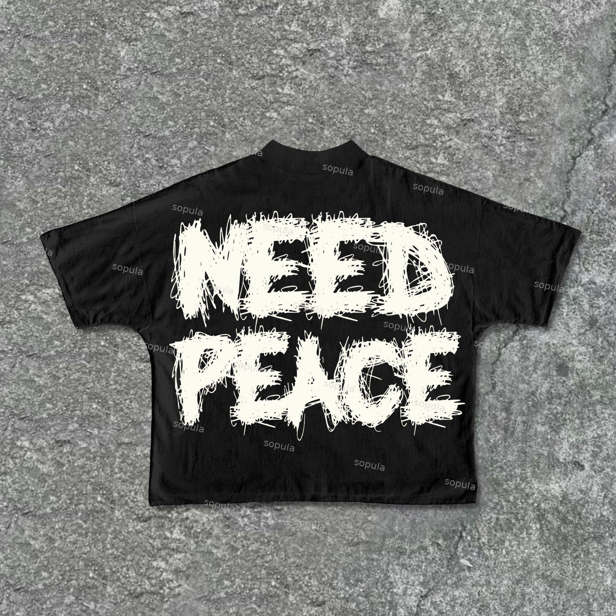 Need Peace Graphics Cotton Cropped T-Shirts Product Image