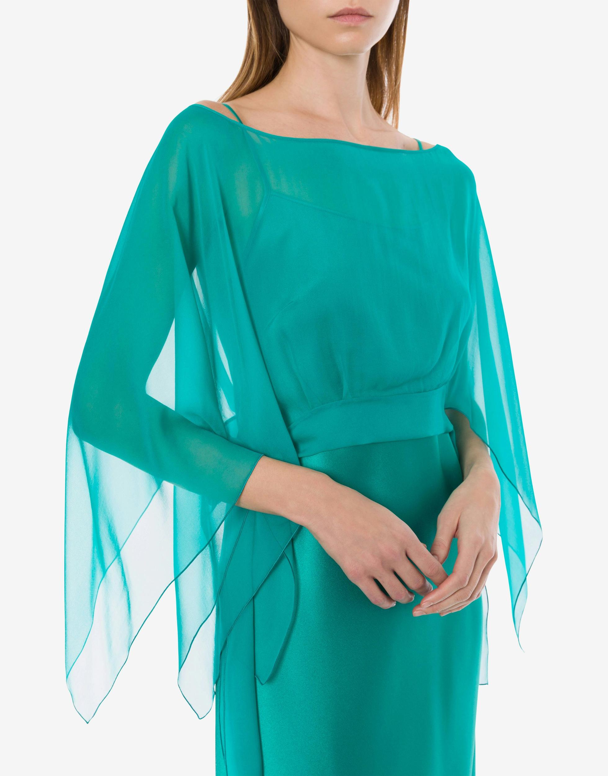Satin and chiffon long dress Product Image