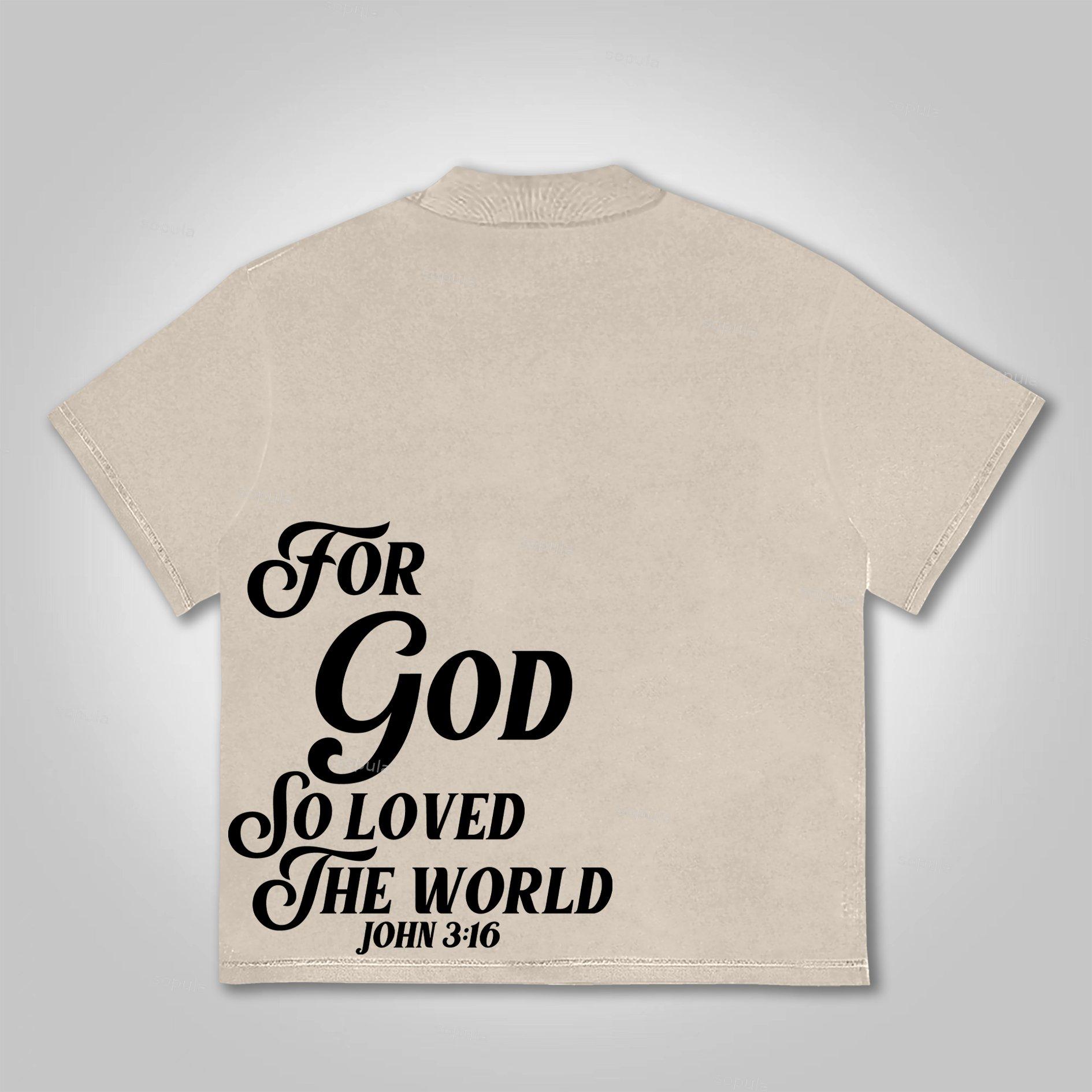 Sopula For God So Loved The World Print Cotton T-Shirt Product Image