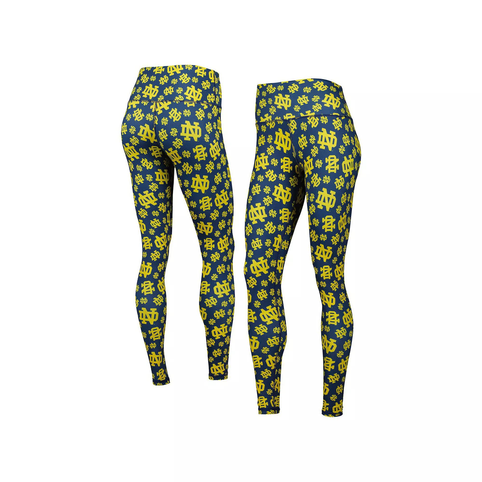 Women's ZooZatz Navy Notre Dame Fighting Irish Team Stacked Mascot Leggings, Size: XS, Blue Product Image