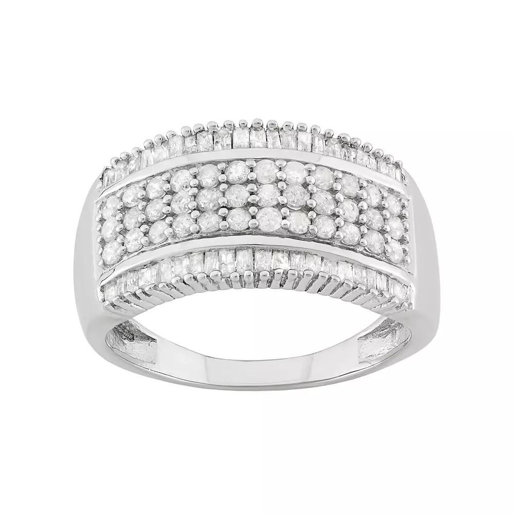 Jewelexcess 1 Carat T.W. Diamond Sterling Silver Ring, Women's,  Product Image