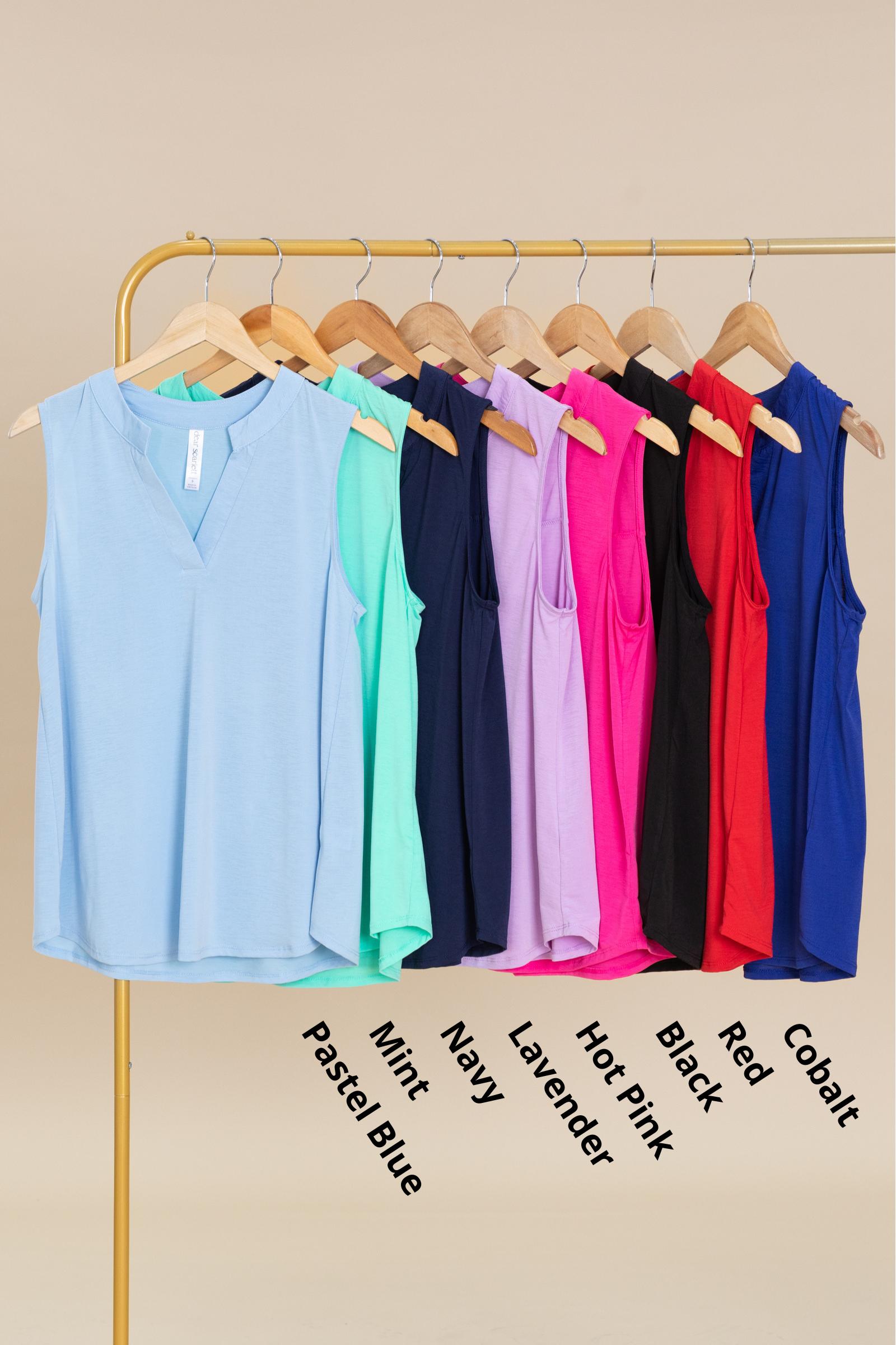 Lizzy Notch Neck Wrinkle Free Tank Product Image