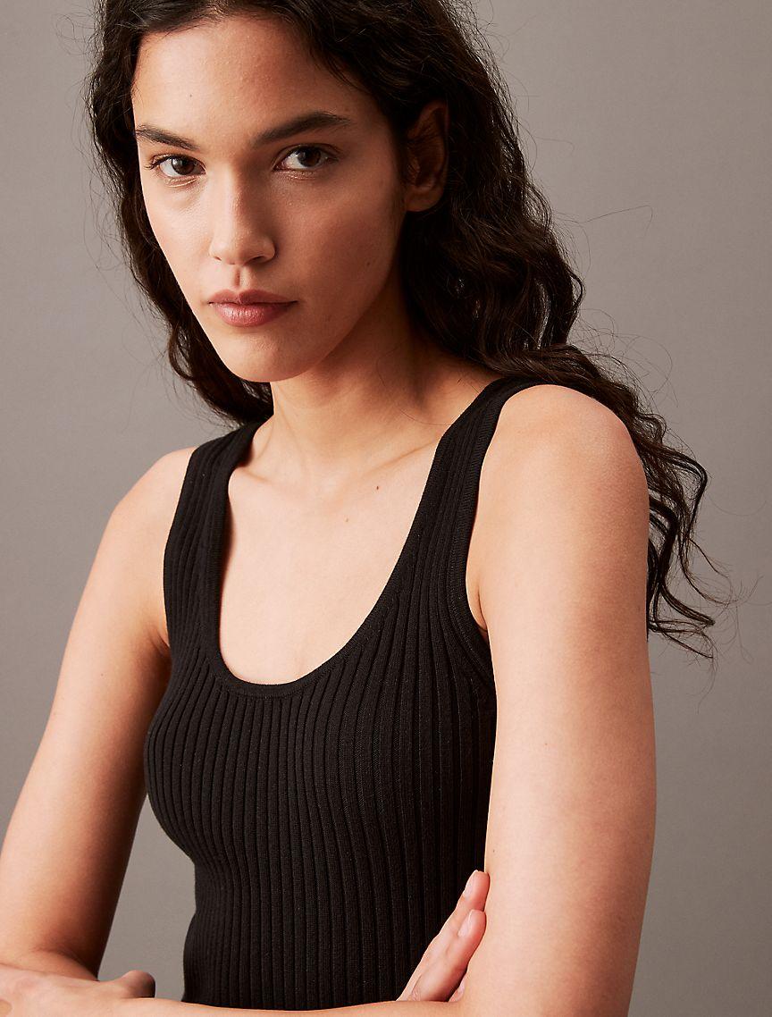 Smooth Cotton Rib Sweater Tank Top Product Image