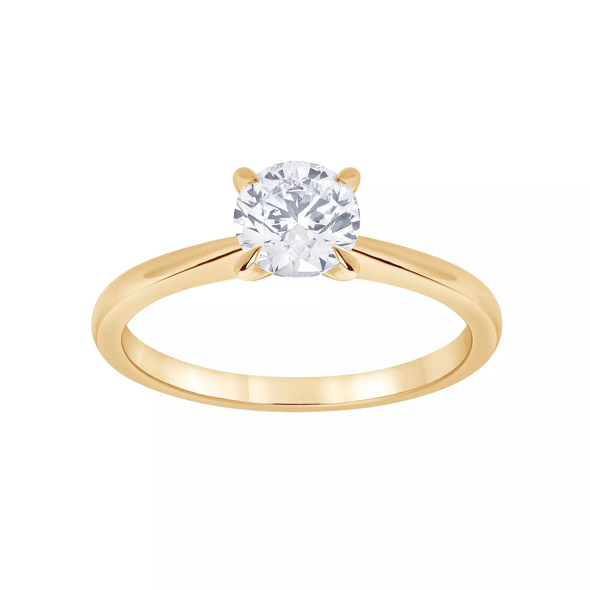 Diamond Brilliance 14k Gold 1 Carat T.W. Lab-Grown Diamond Solitaire Engagement Ring, Women's, Size: 7, 14k White Gold Product Image