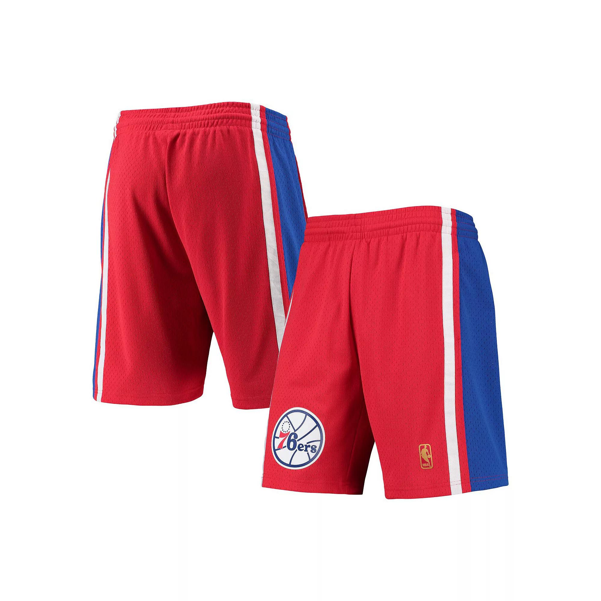 Men's Mitchell & Ness Red Philadelphia 76ers 1996-97 Hardwood Classics Swingman Shorts,  Product Image