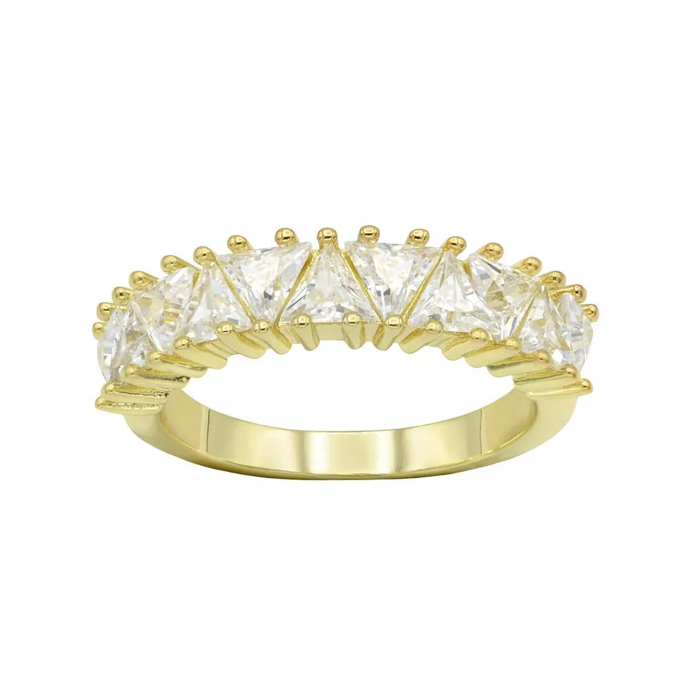 City Luxe Gold Tone Triangle Cubic Zirconia Ring, Women's, Size: 9 Product Image