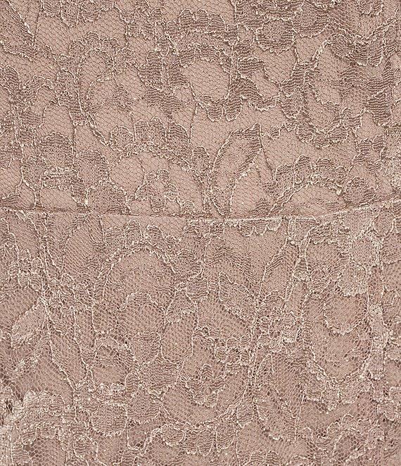 R & M Richards Plus Size Stretch Lace Charmeuse Round Neck 3/4 Sleeves Glitter 2-Piece Jacket Dress Product Image