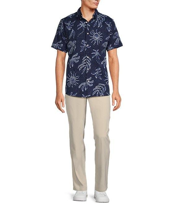 Rowm Short Sleeve Seersucker Sun Batik Print Shirt Product Image