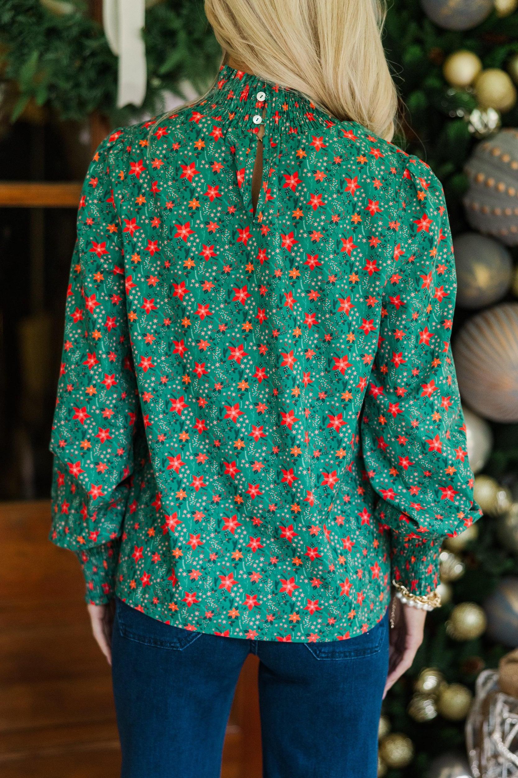 All I Need Emerald Floral Blouse Female Product Image