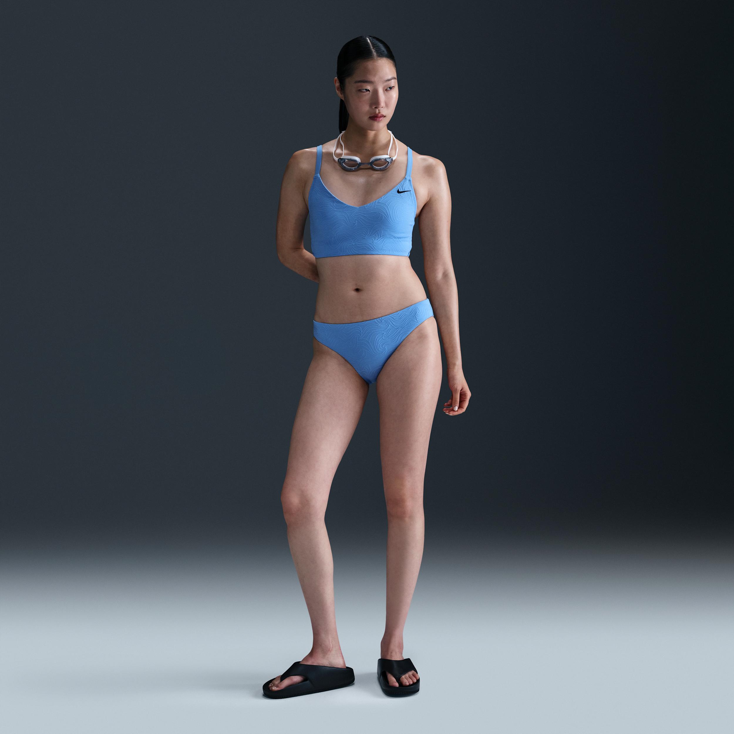 Nike Womens Swim Water Texture V-Neck Midkini | NESSF262-438 Product Image