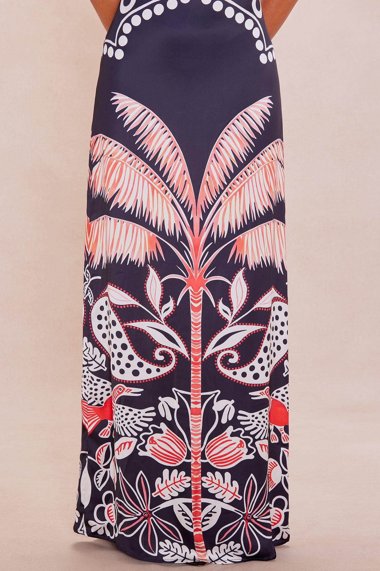 Azura Satin Maxi Dress - Black/combo Female Product Image