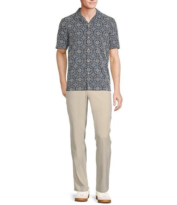 Rowm Tourister Short Sleeve Eyelet Solid Button-Front Shirt Product Image