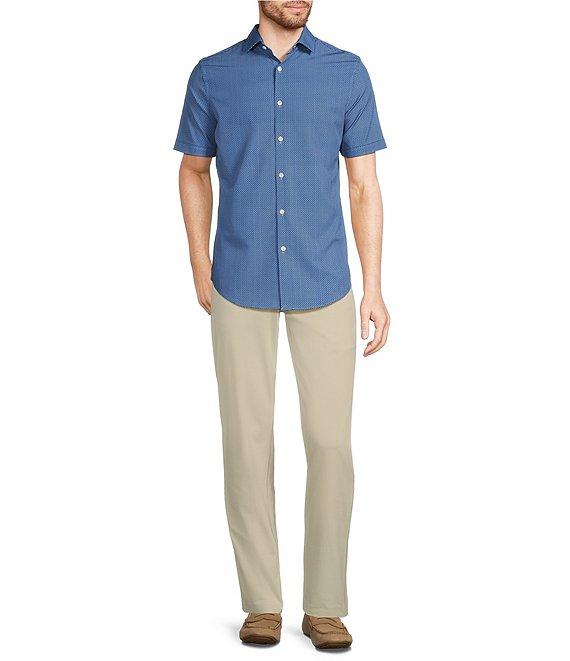 Murano Slim Fit Performance Stretch Medallion Print Short Sleeve Woven Shirt Product Image