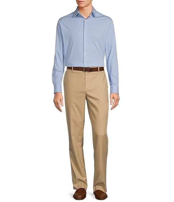 Hart Schaffner Marx State Street Essentials Long Sleeve Stripe Albini Knit 4Flex Coatfront Shirt Product Image