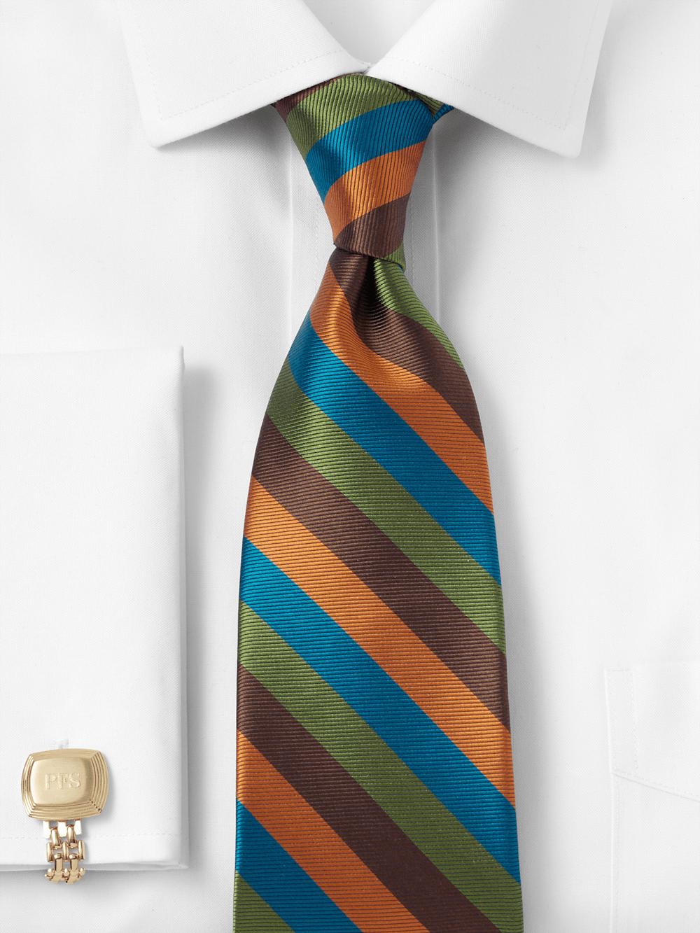 Stripe Woven Silk Tie - Multi Product Image