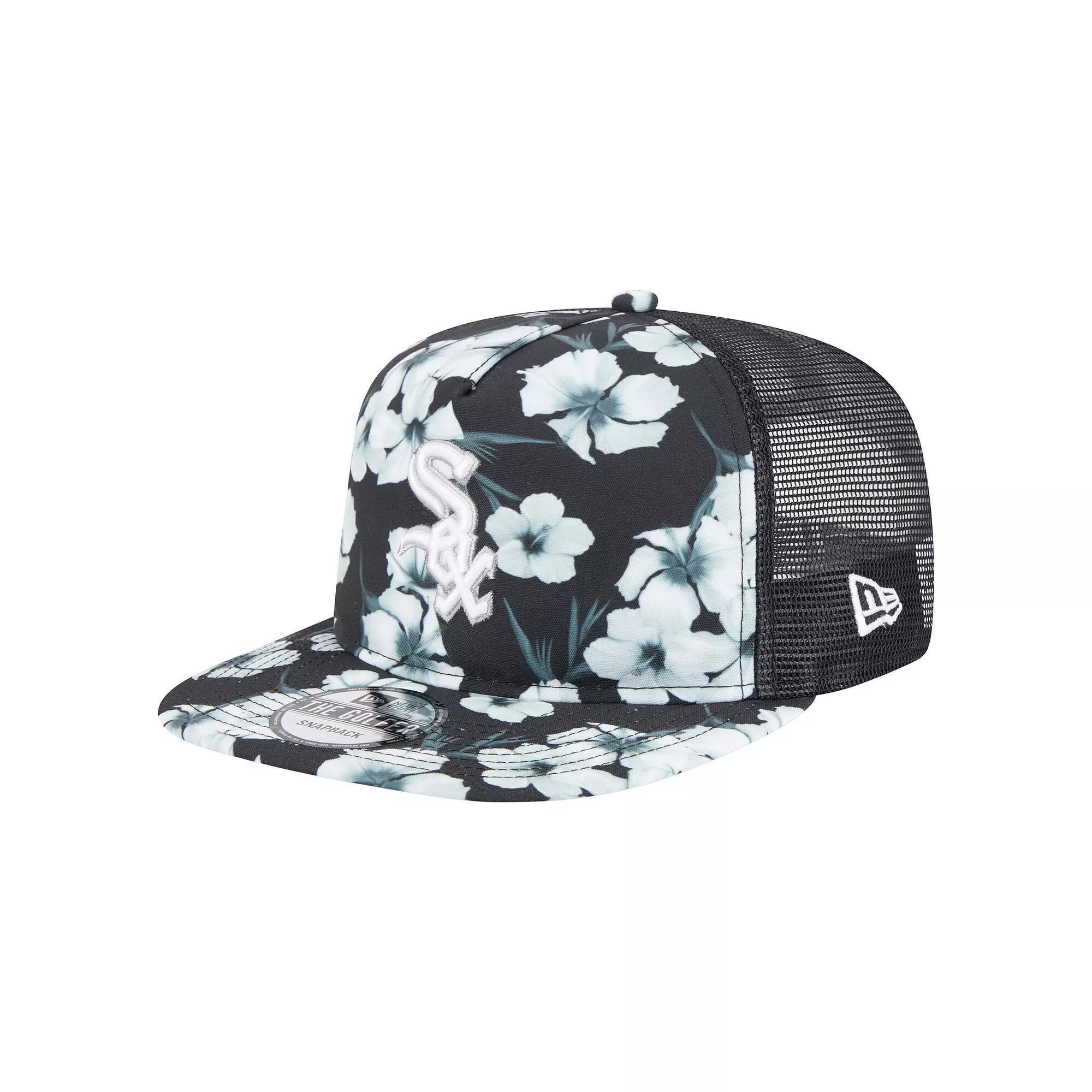 Men's New Era Black Chicago White Sox Adventure Pattern Golfer Trucker Snapback Hat Product Image