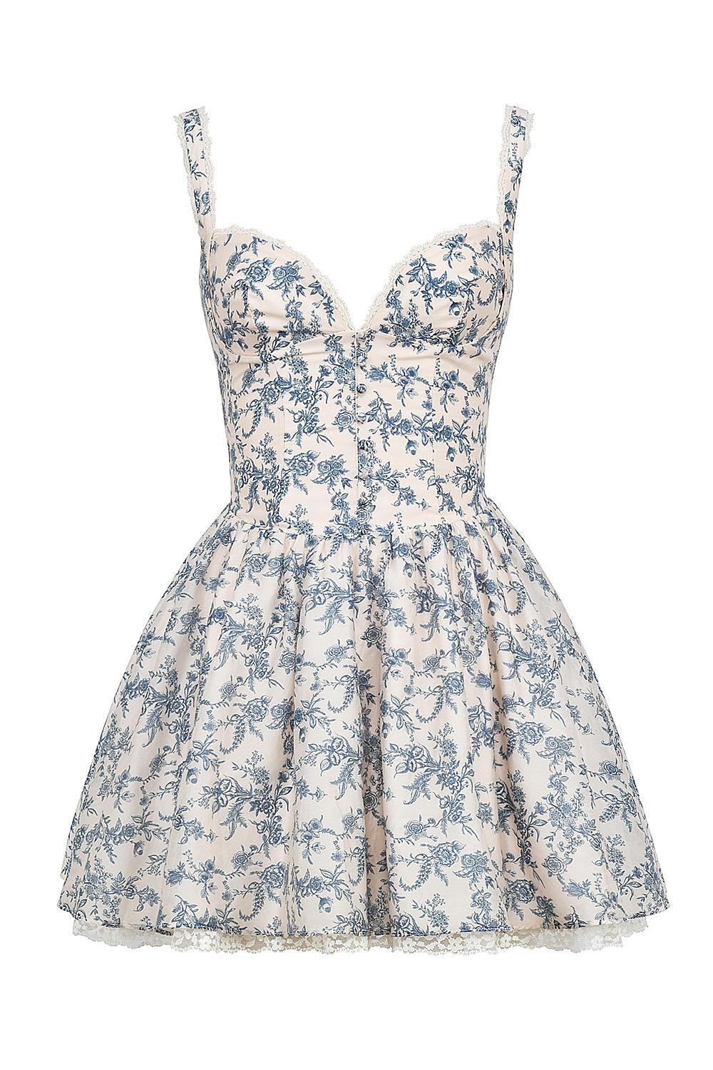Brigitte  english porcelain print corset mini dress Product Image