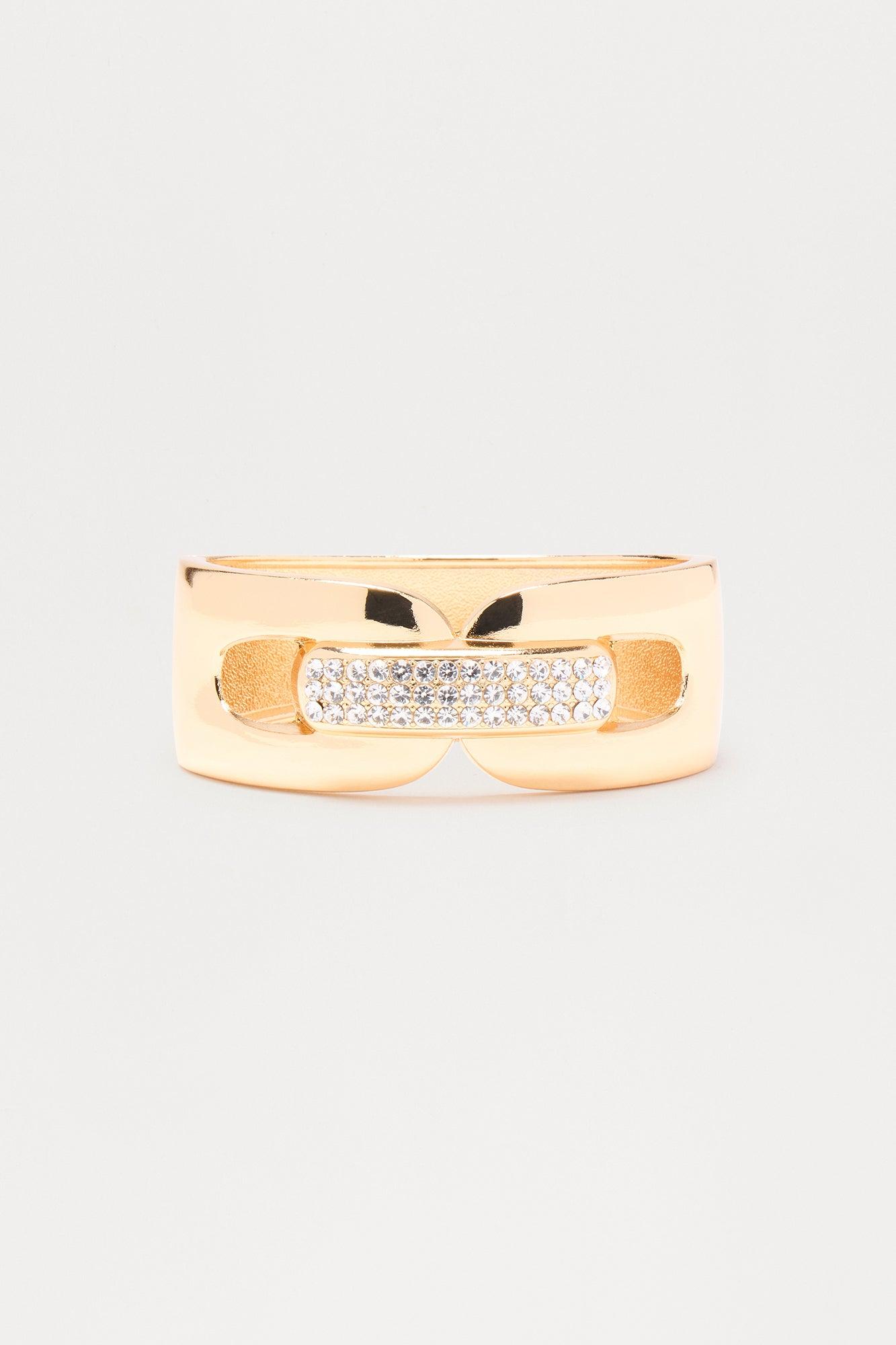 Siren Call Rhinestone Cuff Bracelet - Gold Female Product Image
