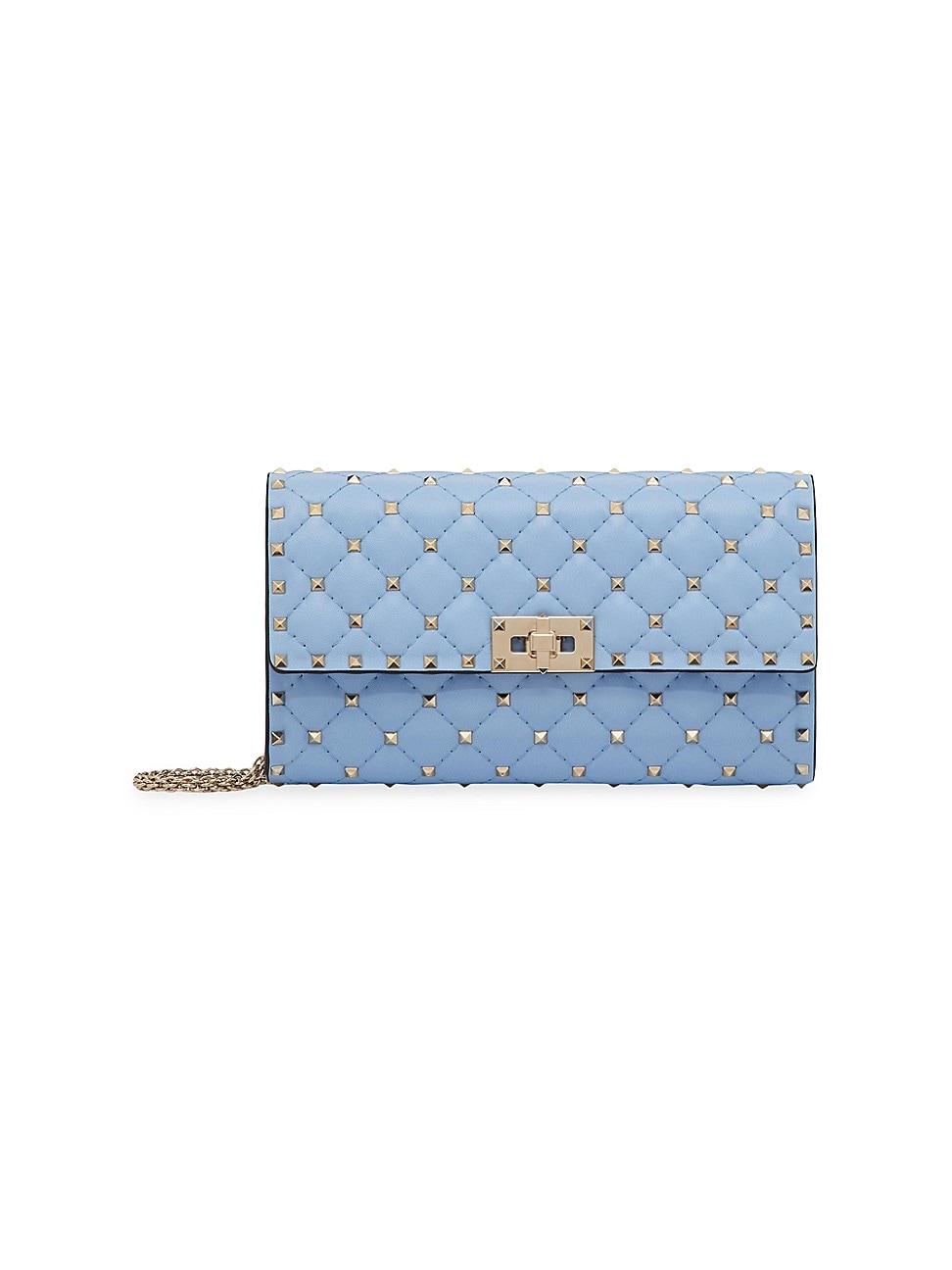 Womens Rockstud Spike Nappa Leather Crossbody Clutch Bag Product Image