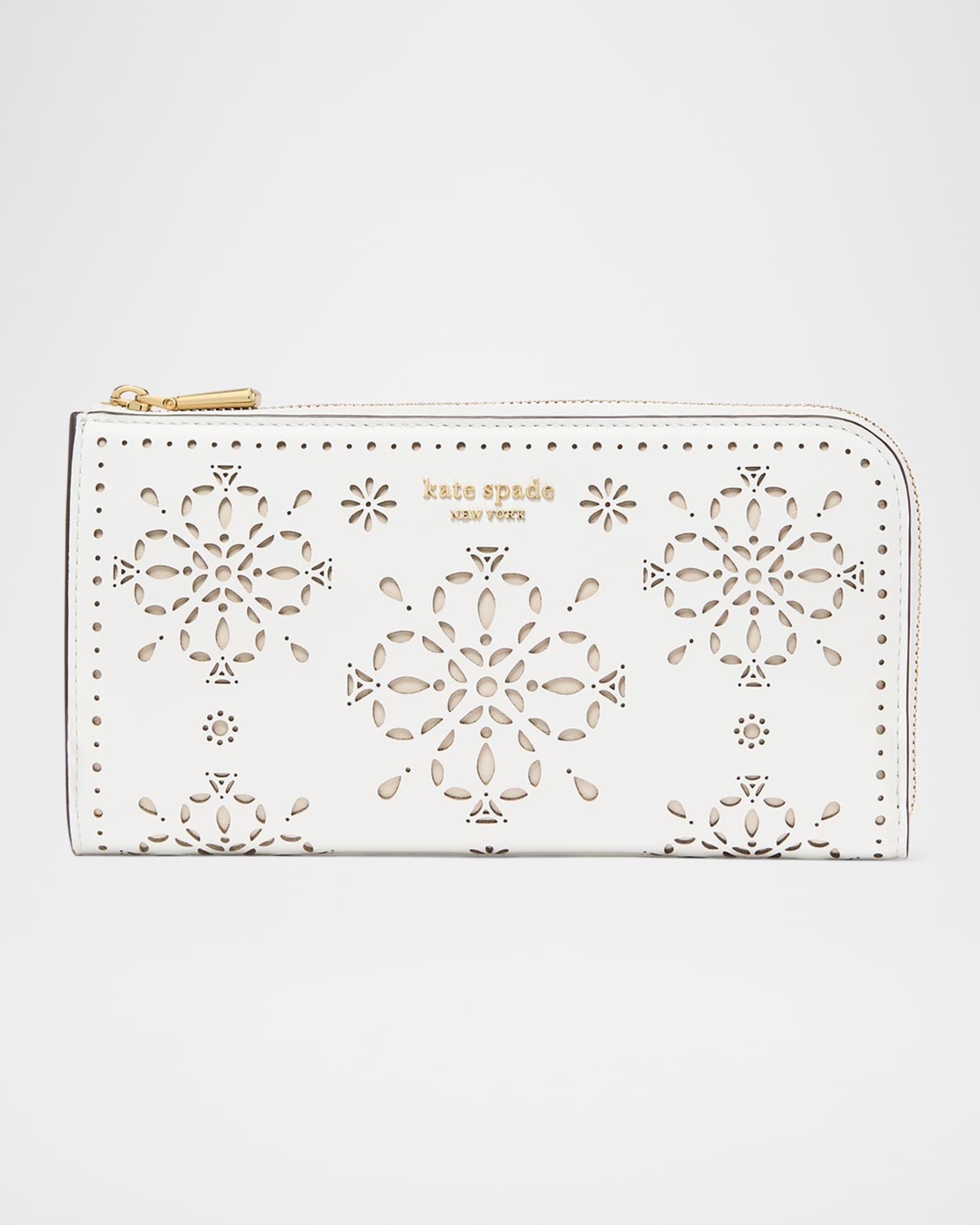 devin spade flower perforated leather continental wallet Product Image