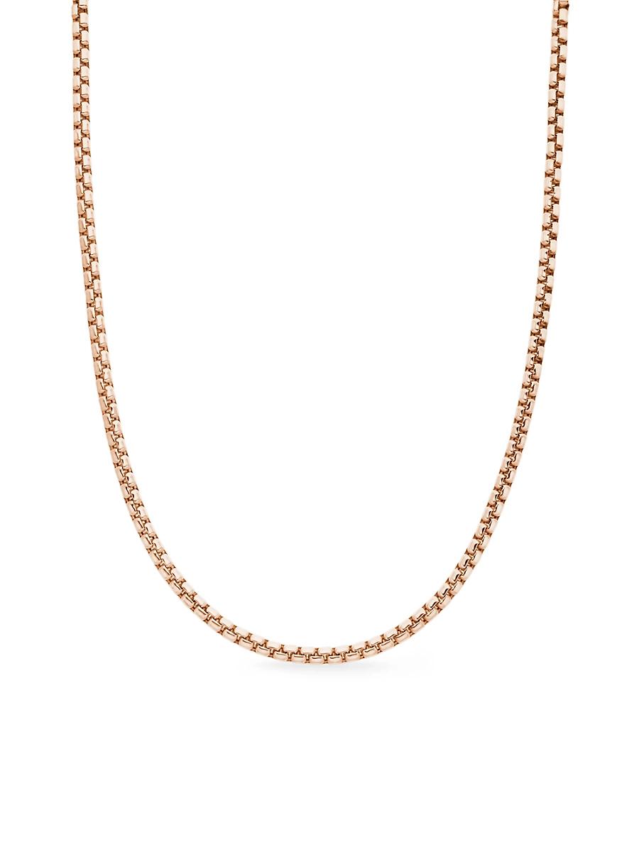 Mens Medium Box Chain Necklace in 18K Rose Gold Product Image