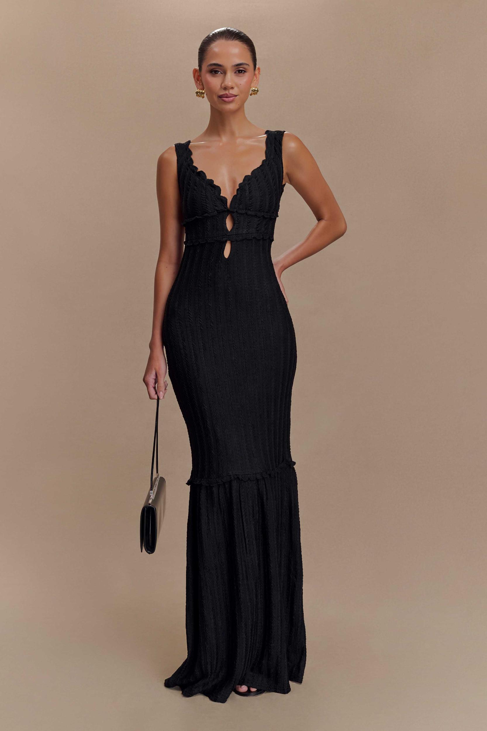 Natalie Off Shoulder Maxi Dress - Black Product Image