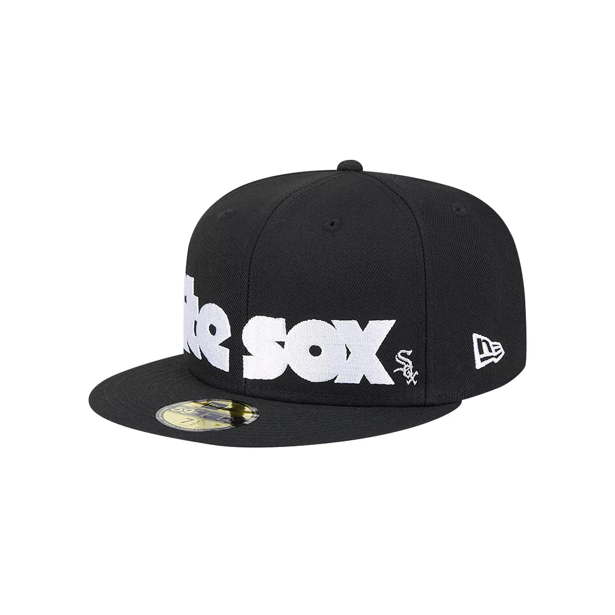Men's New Era Black Chicago White Sox Checkered Undervisor 59FIFTY Fitted Hat,  Product Image