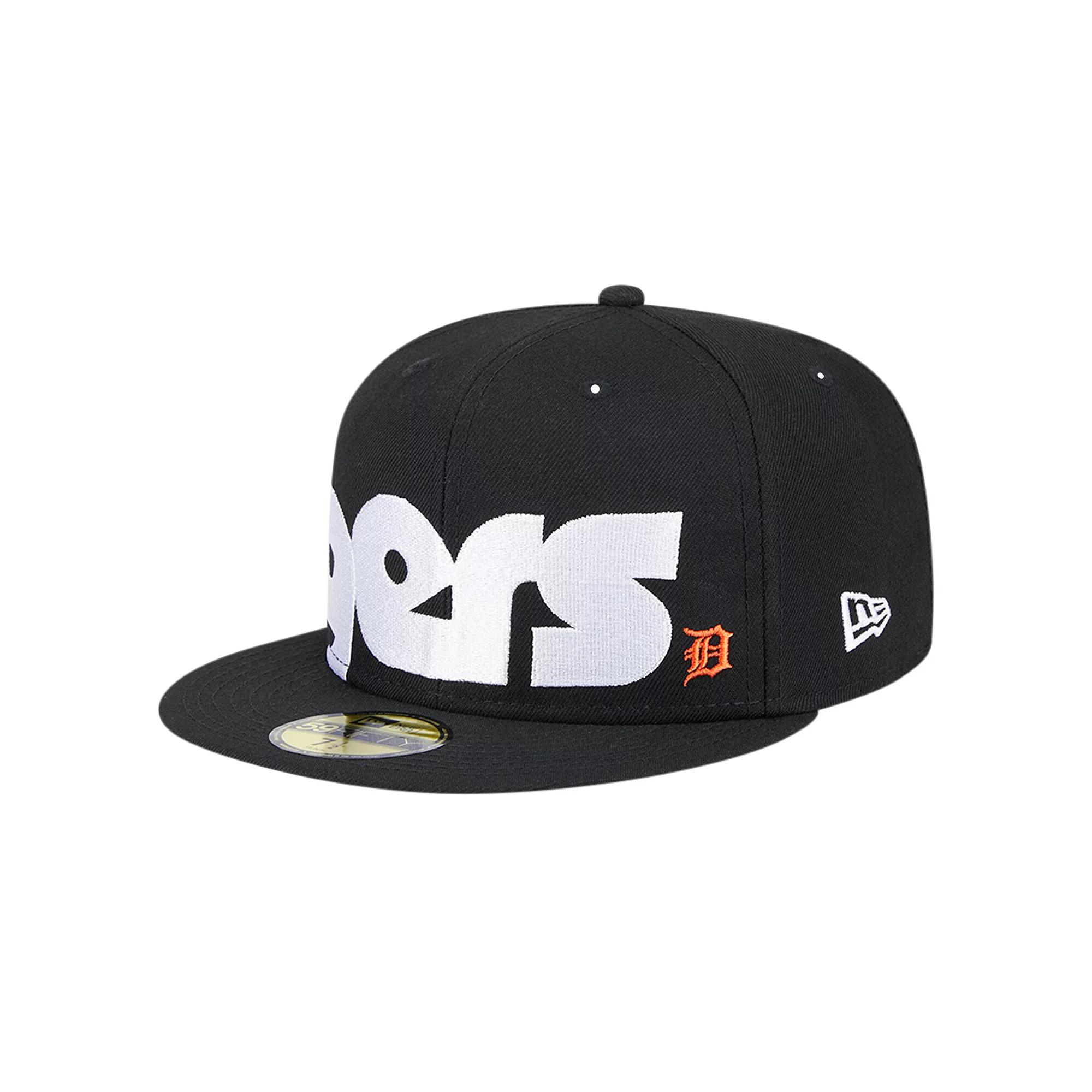 Men's New Era Black Detroit Tigers Checkered Undervisor 59FIFTY Fitted Hat, Size: 7 1/8 Product Image