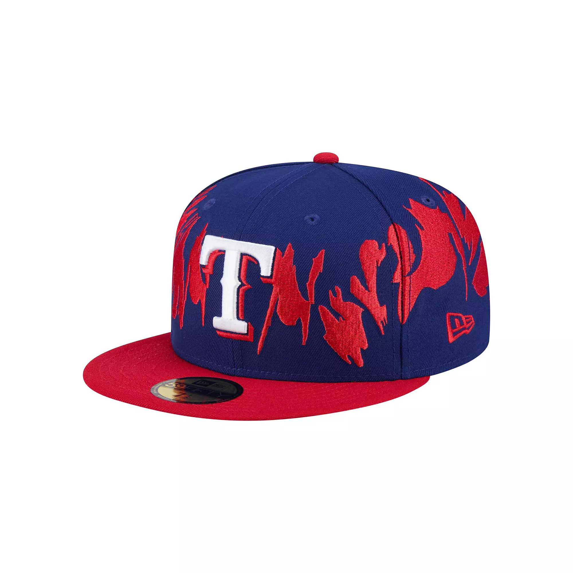 Men's New Era Royal/Red Texas Rangers Retro Pattern 59FIFTY Fitted Hat, Size: 7 7/8, Blue Product Image