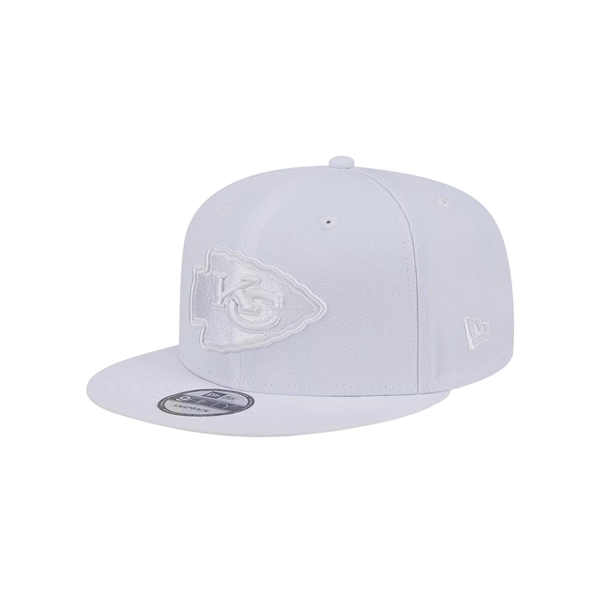 Men's New Era Kansas City Chiefs Main White on White 9FIFTY Snapback Hat Product Image