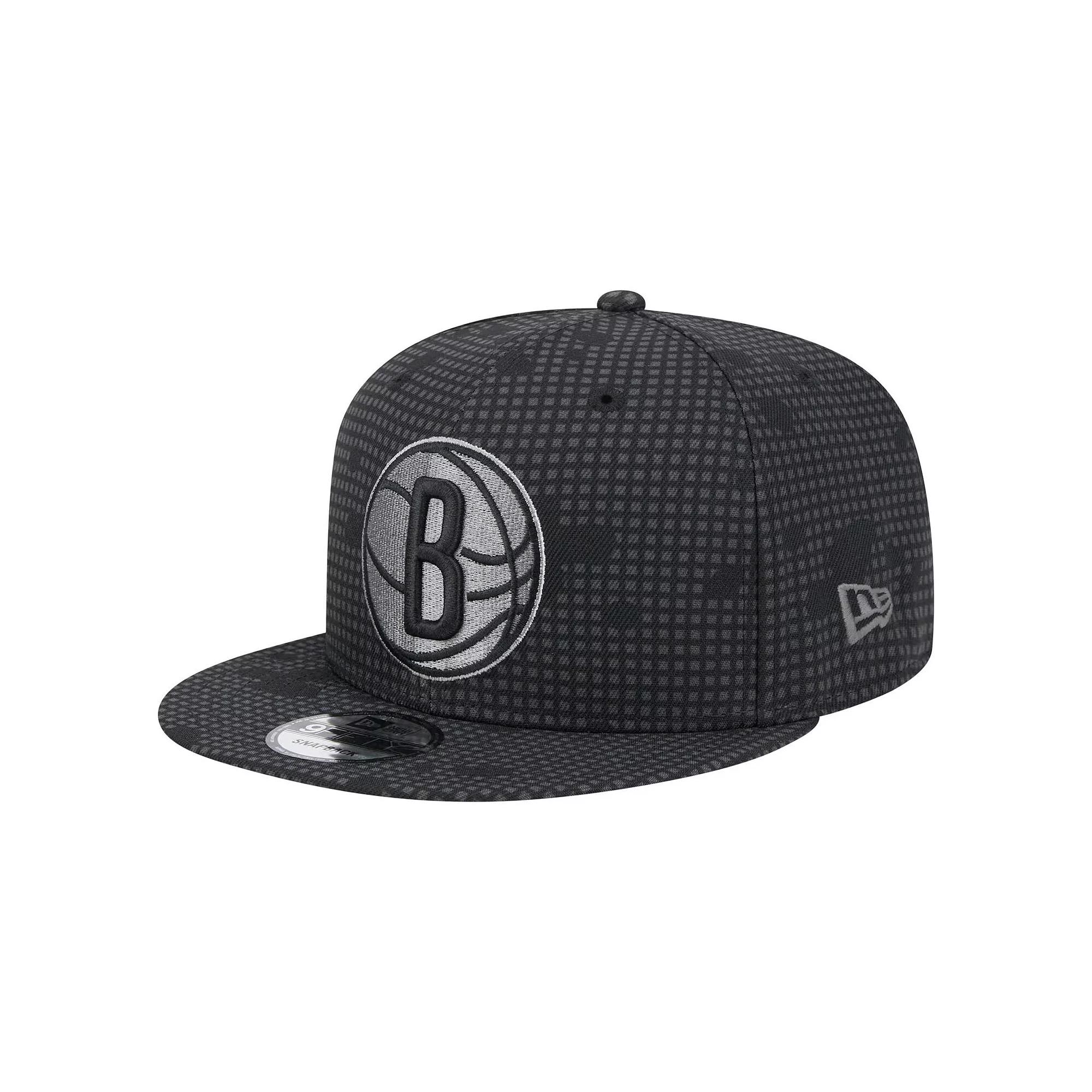 Men's New Era Black Brooklyn Nets Midnight Ink Pop Outline 9FIFTY Snapback Hat Product Image