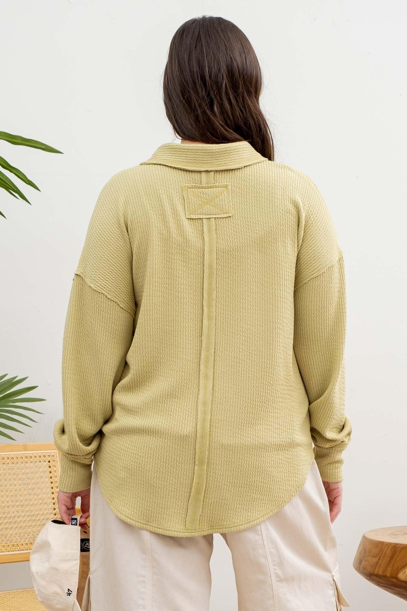 Split Neck L/S Sweater Product Image
