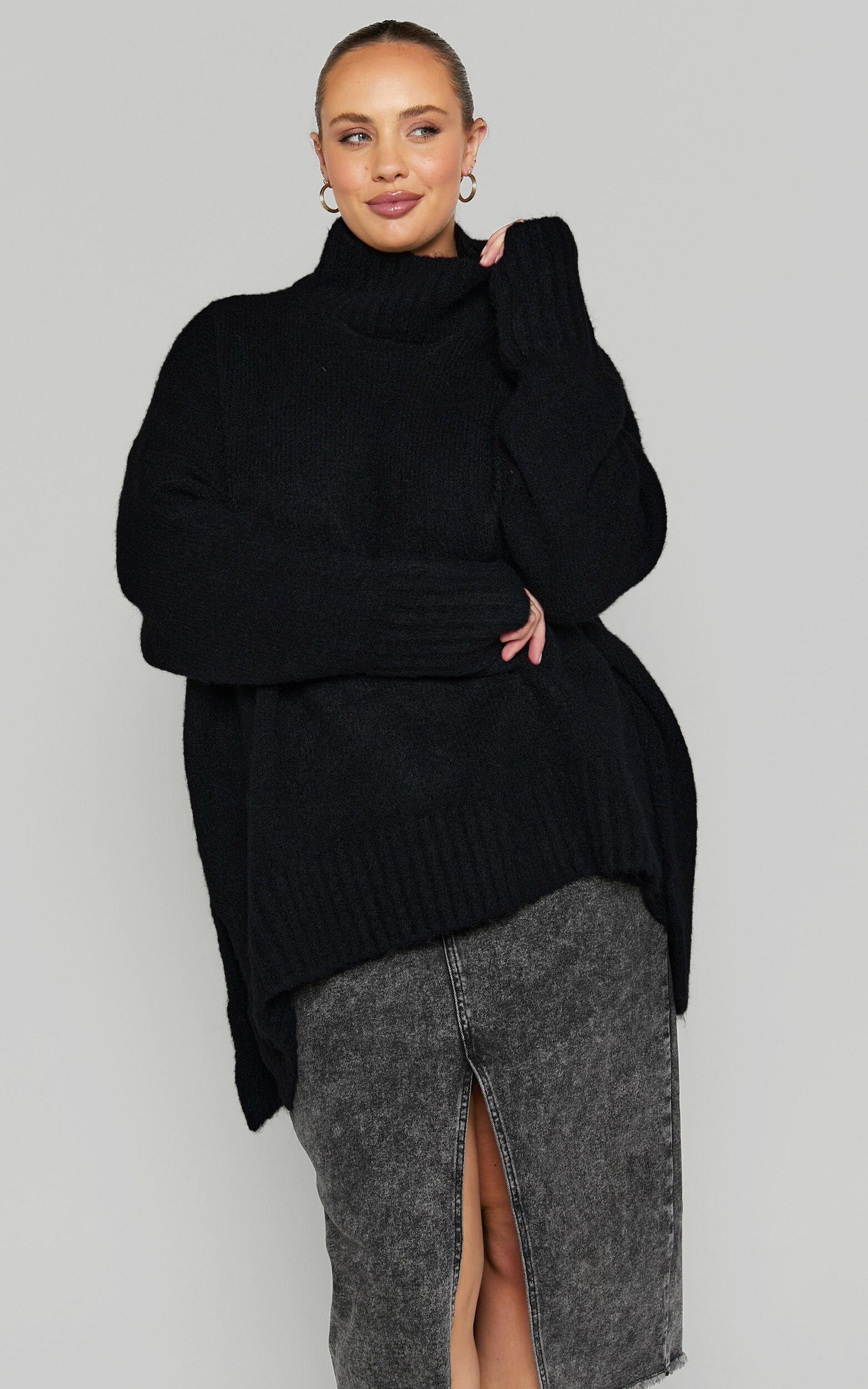 Luella Jumper - Oversized Turtle Neck Jumper in Black Product Image