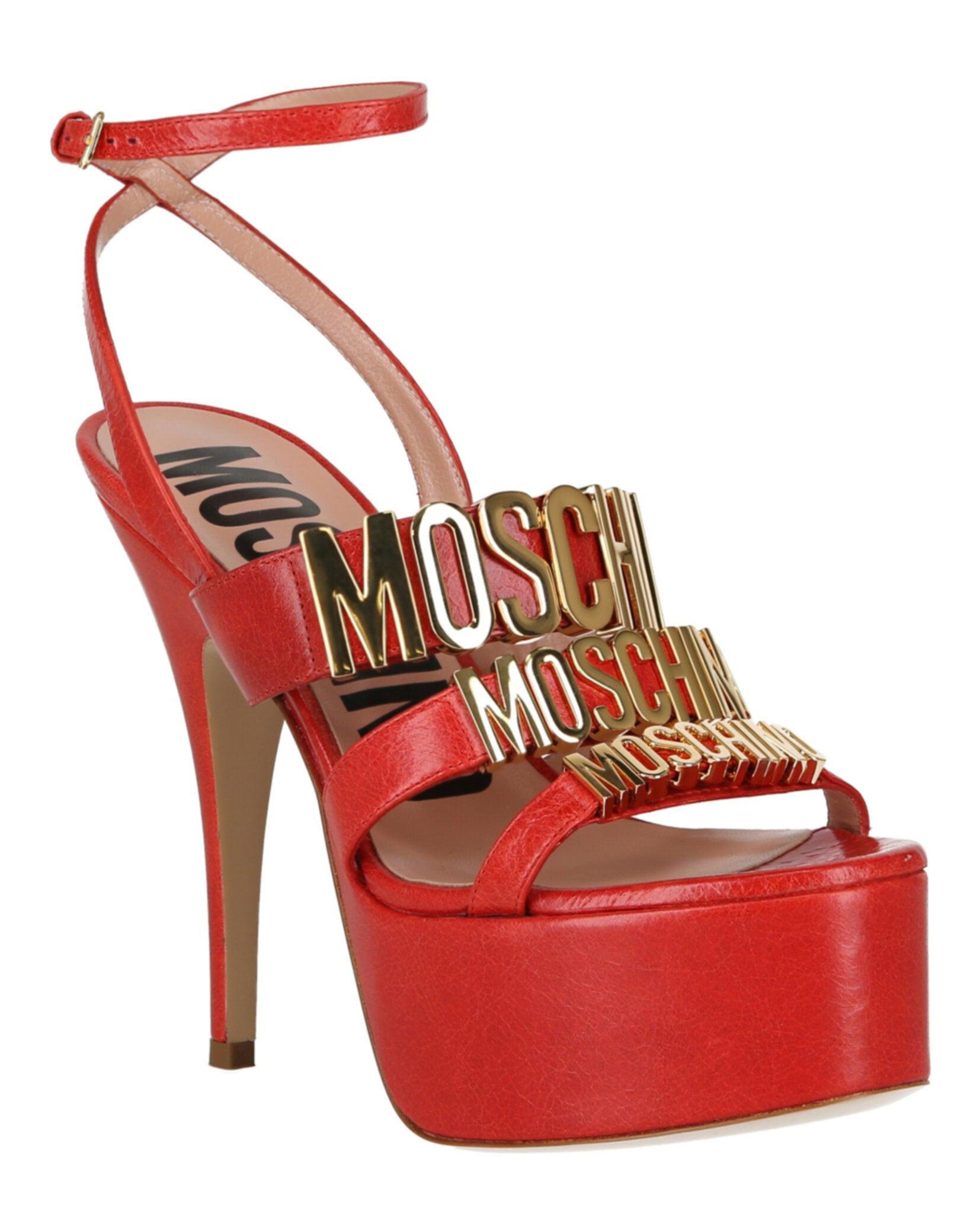Moschino Degrade Metal Logo Heeled Sandals Female Product Image