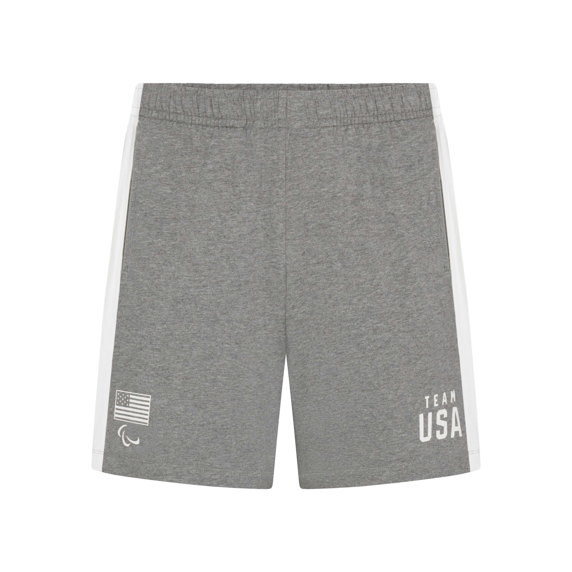SKIMS FOR TEAM USA JERSEY SLEEP MENS PARALYMPIC SHORT | HEATHER GREY Product Image