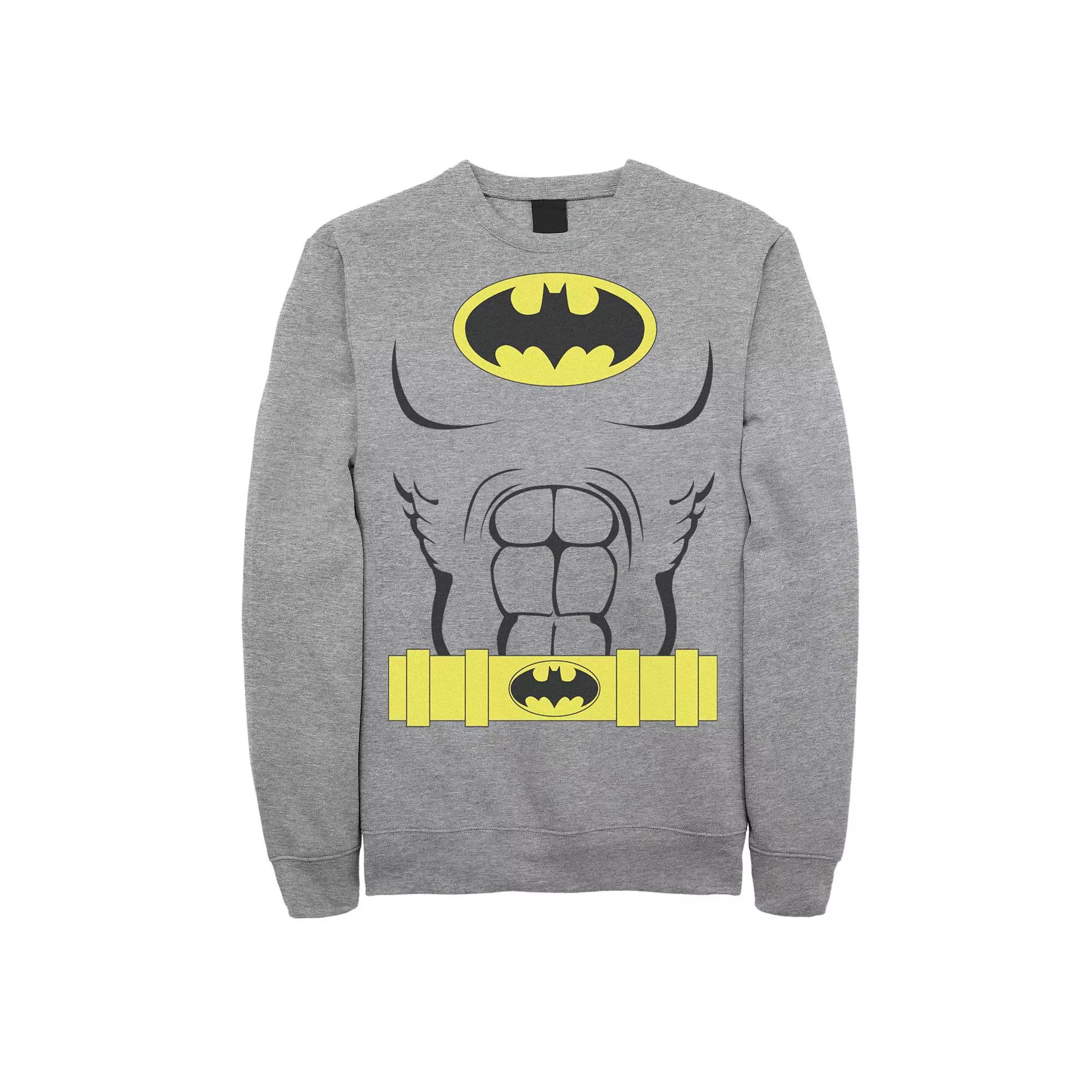 Men's DC Comics Batman Costume Outline Sweatshirt, Size: XXL, Athletic Grey Product Image