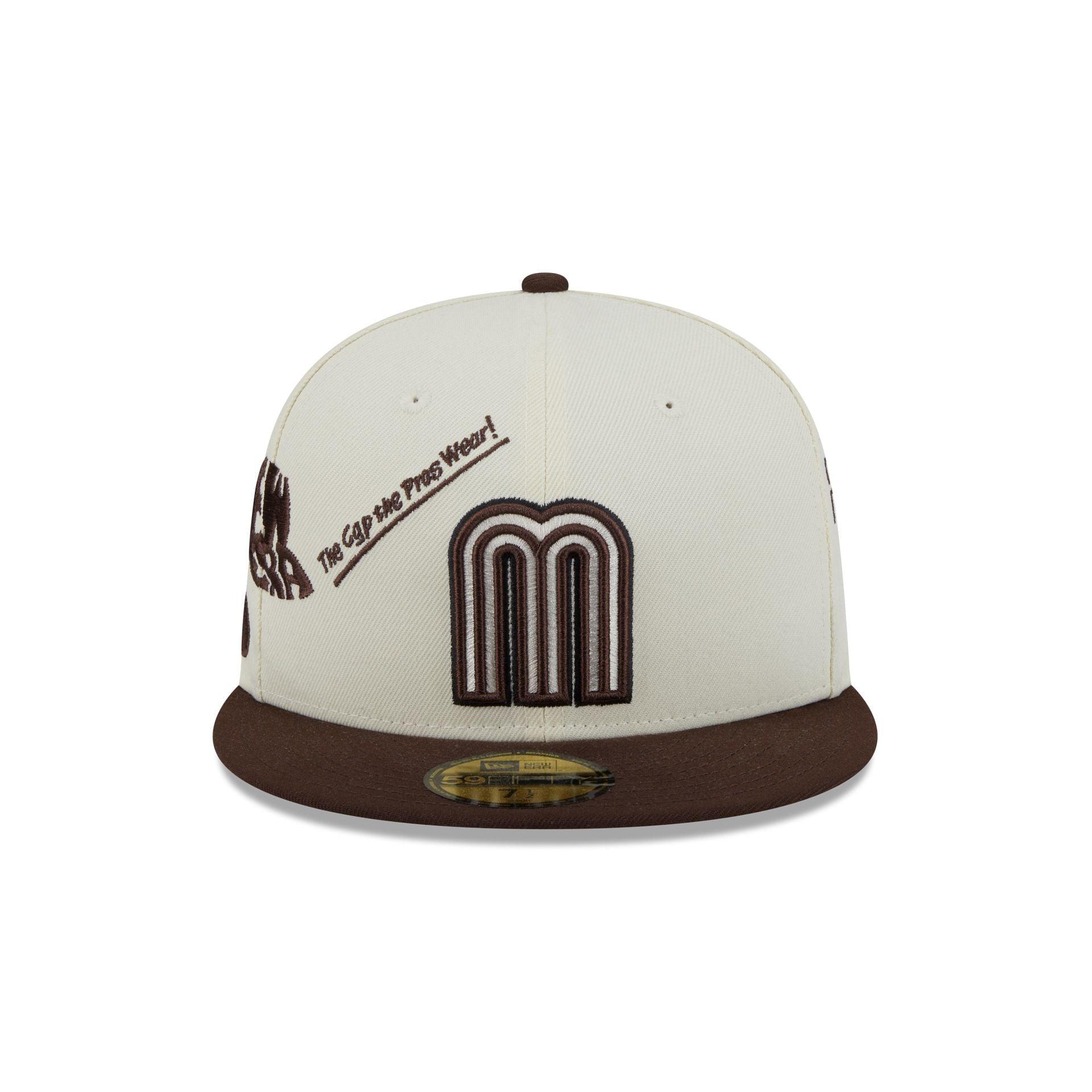 Mexico Baseball New Era Anniversary Logos Brown Visor 59FIFTY Fitted Hat Male Product Image