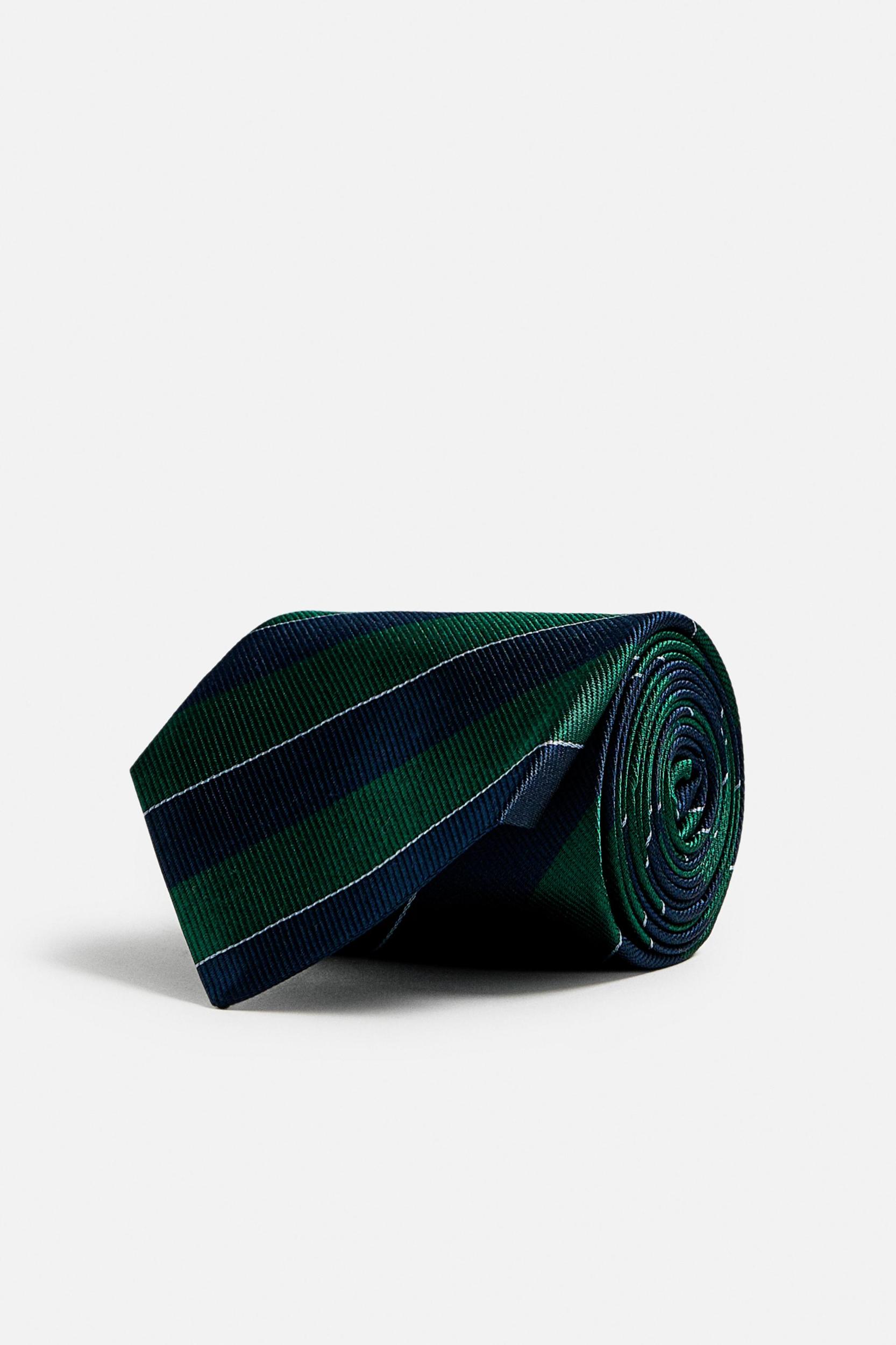 100% SILK STRIPED TIE Product Image
