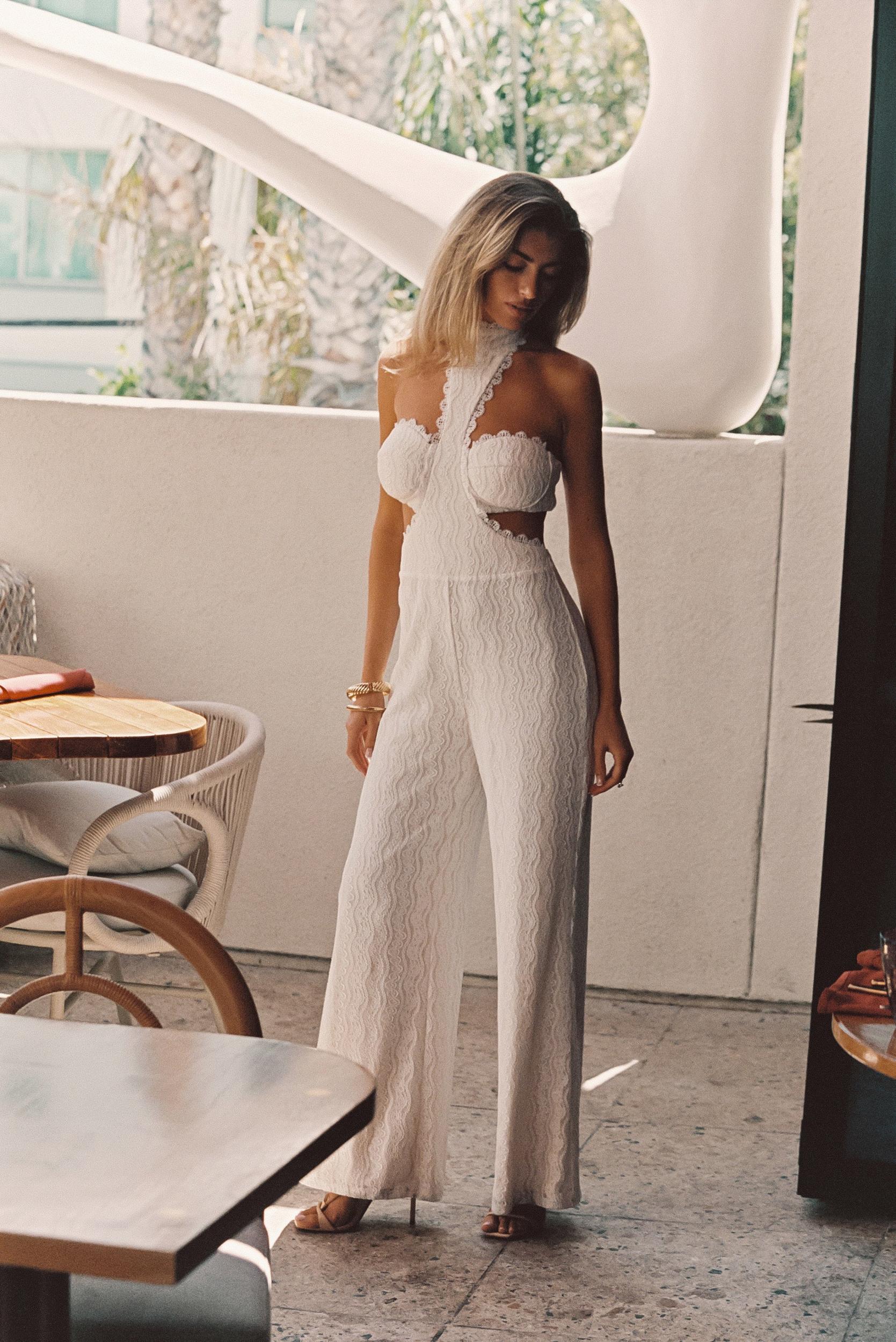 Princesa White Lace Jumpsuit Product Image