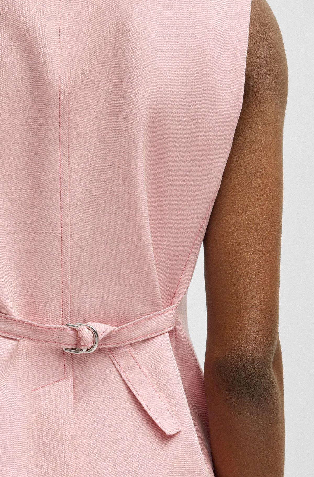 BOSS - Single-breasted waistcoat with adjustable strap - Light Purple Product Image