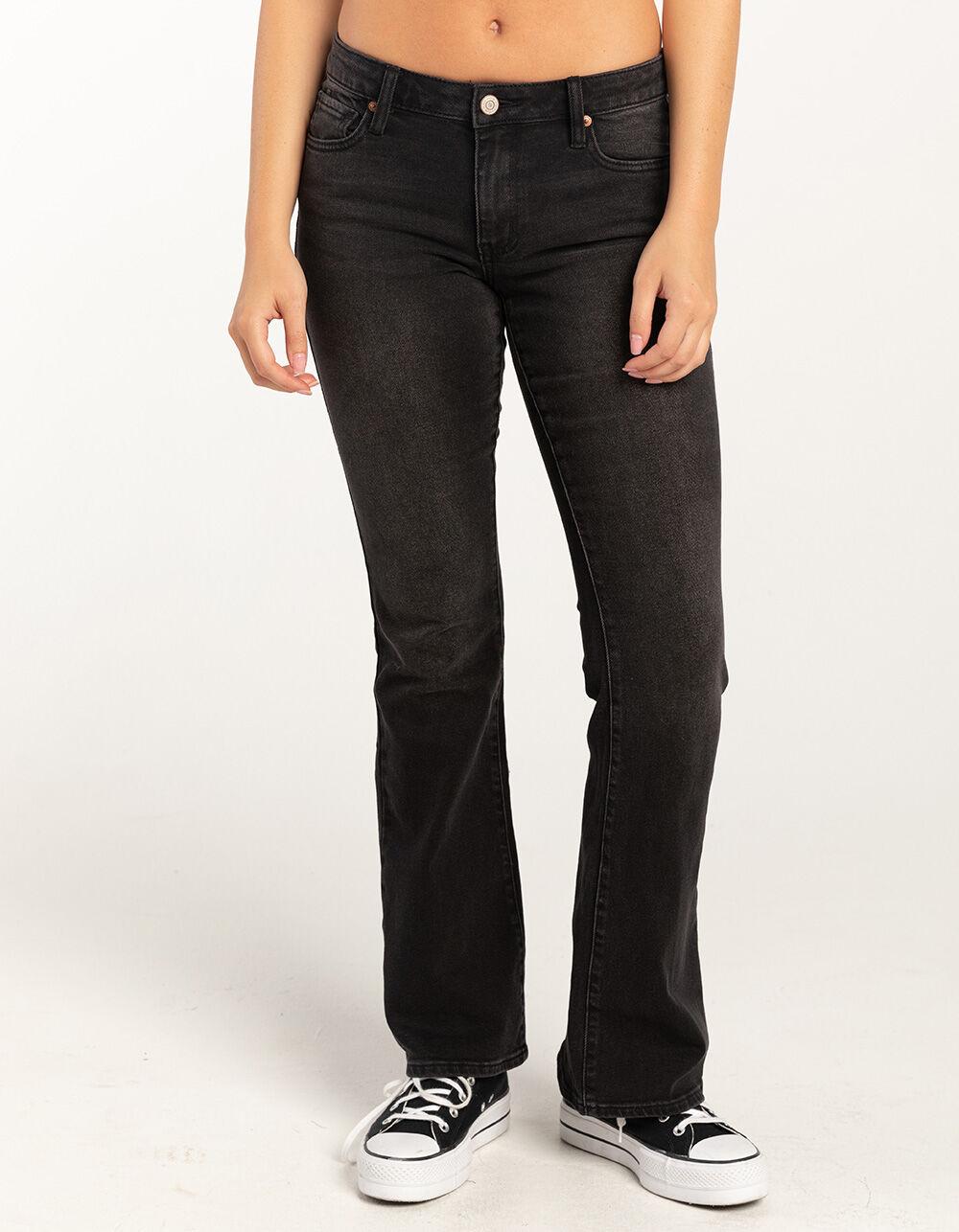 RSQ Womens Low Rise Flare Jeans - WASHED BLACK Product Image