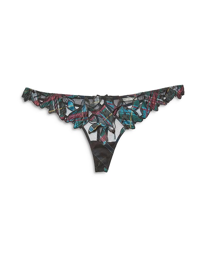 Womens Lily Embroidered Hipster Thong Product Image