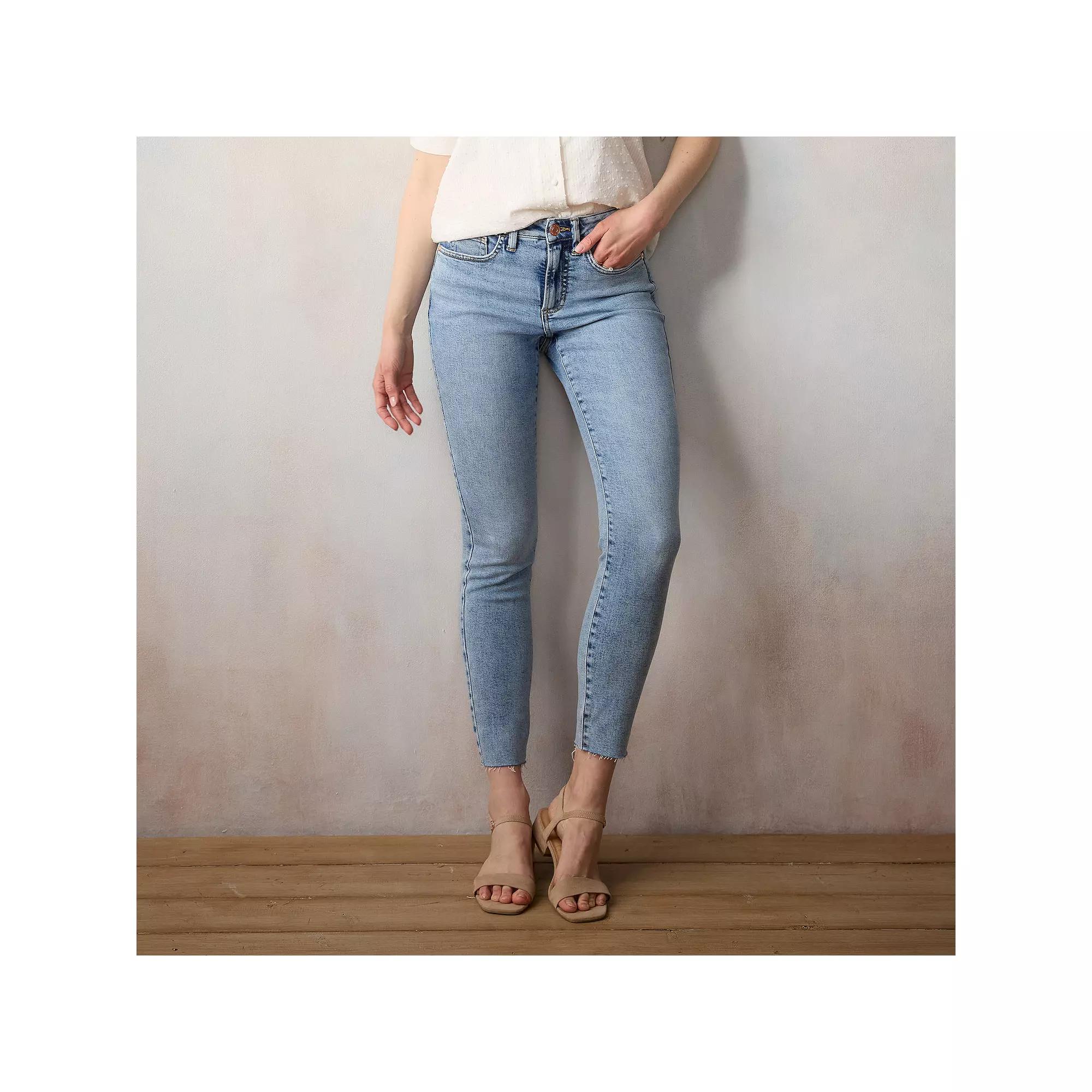 Petite LC Lauren Conrad High Rise 5 Pocket Skinny Jeans, Women's, Size: 14P-Short, Dominique Blue Product Image