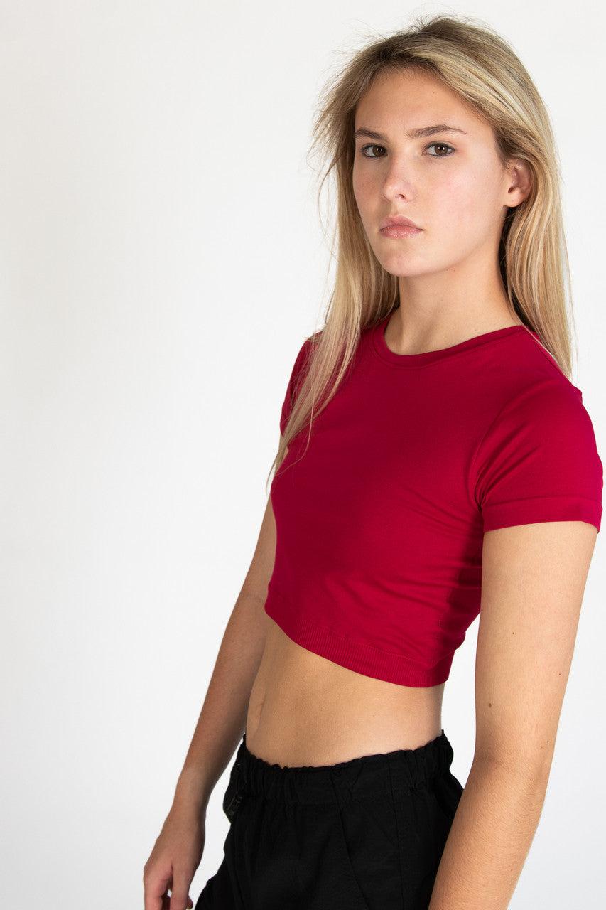 Double Layer Crop Tee Product Image