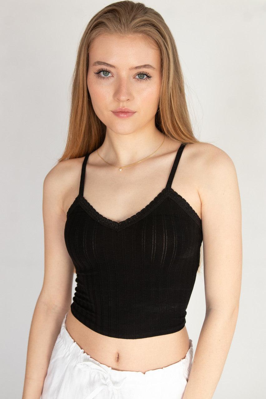 Lace Trim Stripe Cami Product Image