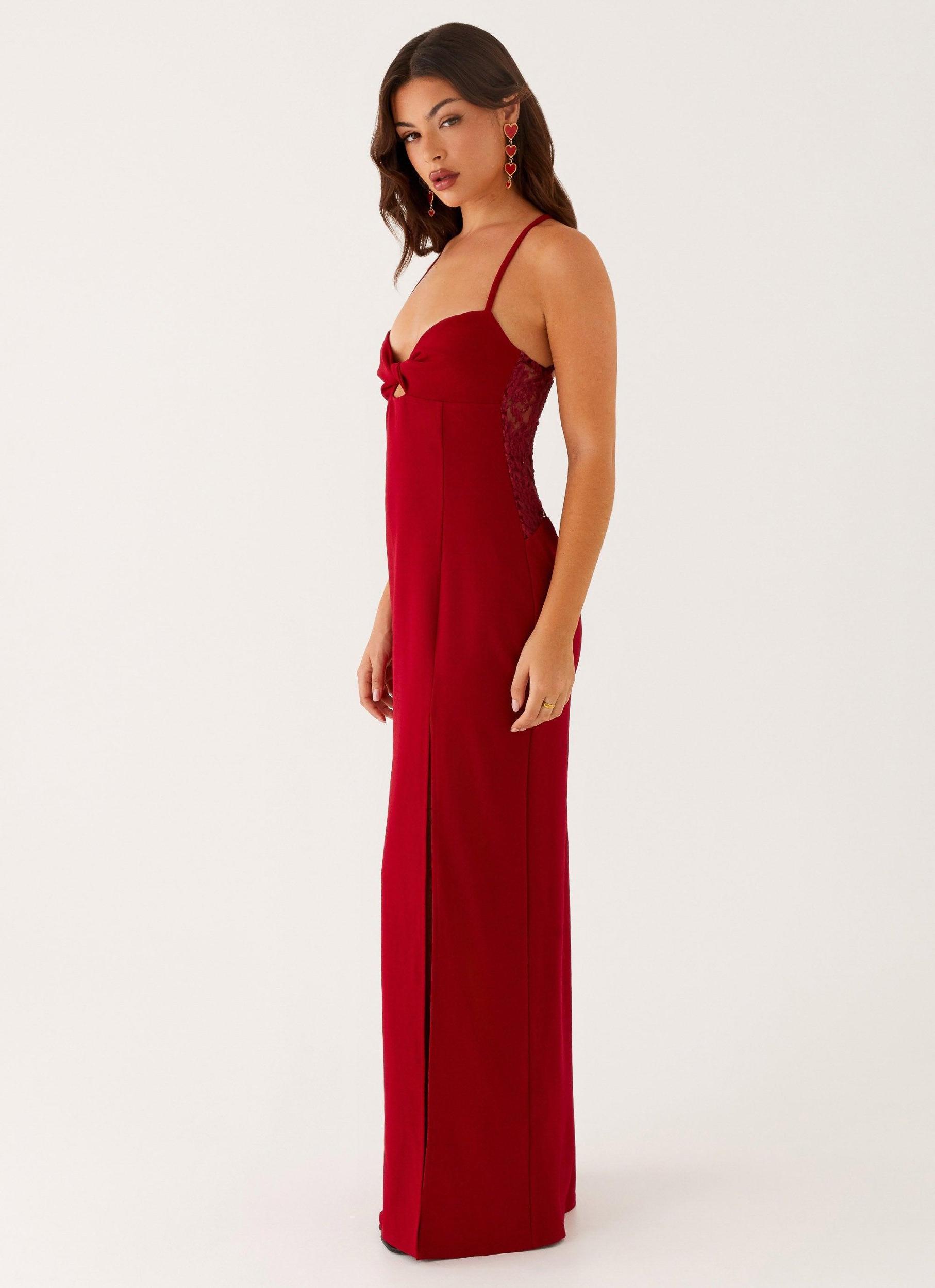 Heartbreaker Maxi Dress - Deep Red Product Image