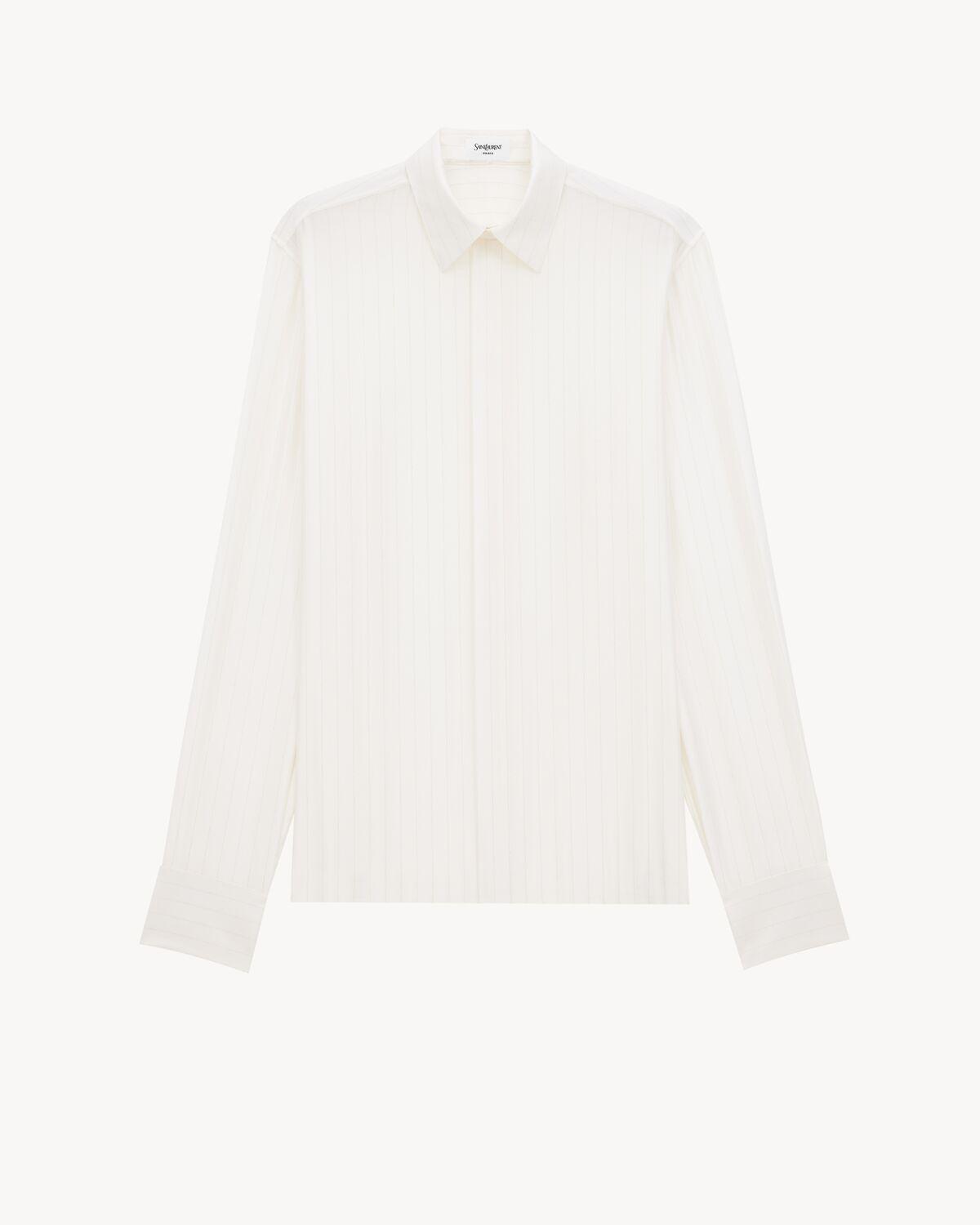 shirt in striped satin piqué Product Image