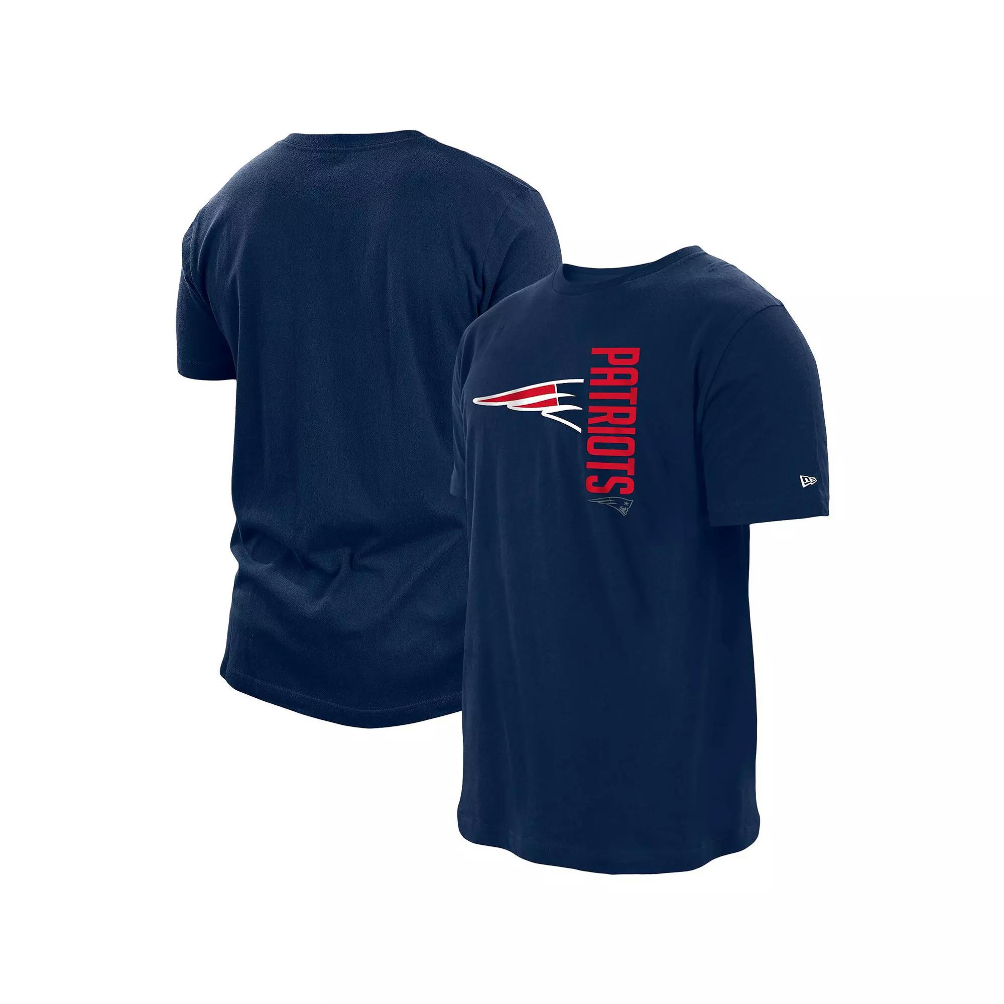 Men's New Era Navy New England Patriots Split Logo 2-Hit T-Shirt, Size: Small, Blue Product Image